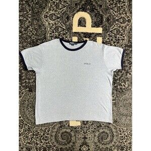 Vintage Men’s Polo Ralph Lauren Stripe Shirt Size XL  Blue Heavy